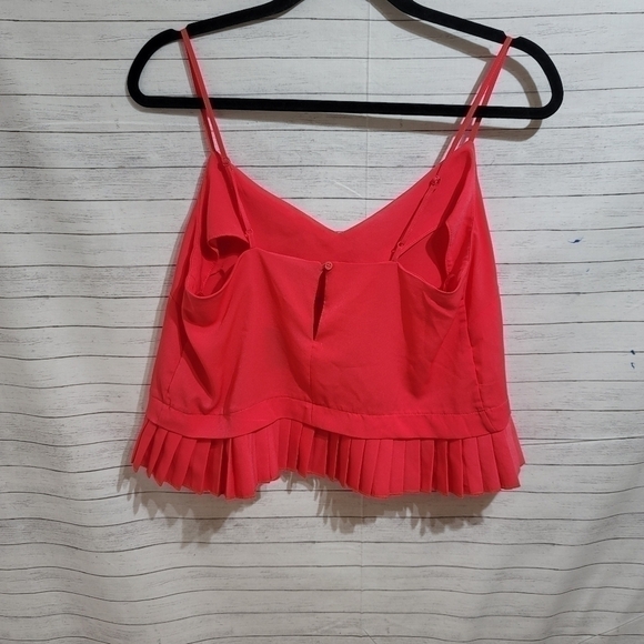 FRENCH CONNECTION PEPLUM RUFFLE TANK TOP IN AZALEA SZ XS - Picture 9 of 9